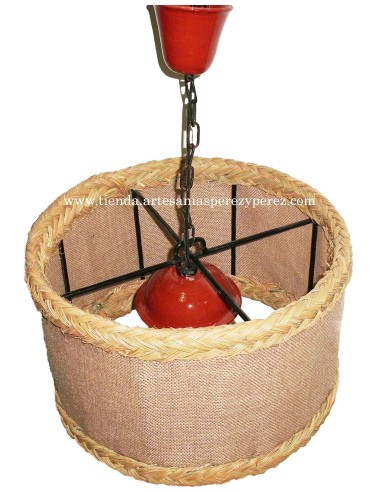 Round natural esparto and jute lamp 2