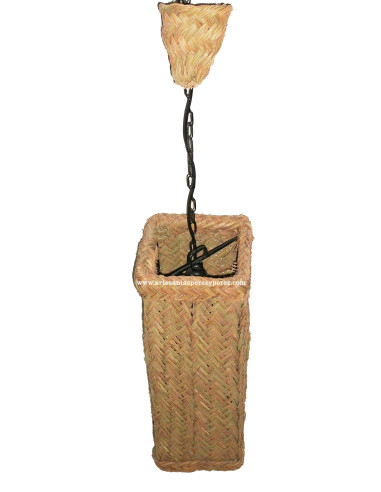 Lampe carrée verticale en sparte naturel