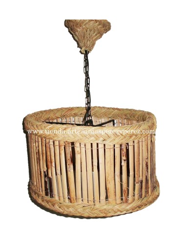 Candeeiro suspenso redondo de junco e esparto