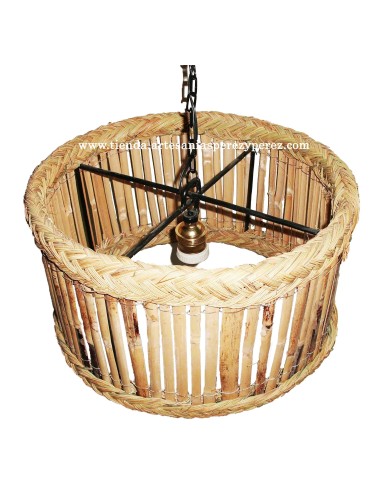 Lampe ronde en roseau et sparte naturel 2