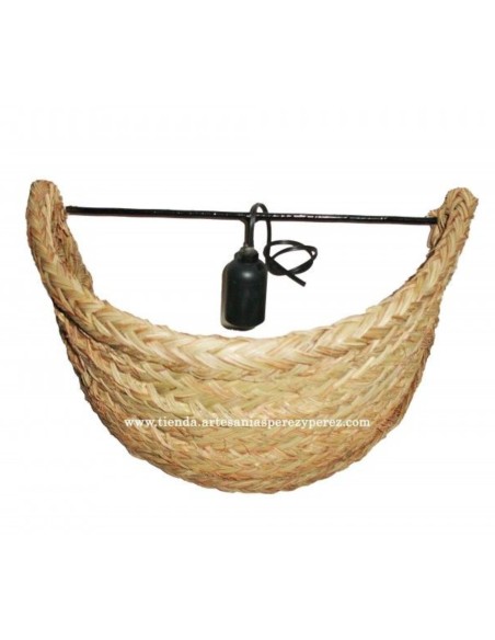 Aplique de esparto natural con casquillo