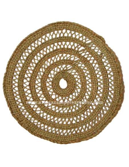Tapis artisanal complet ajouré en sparte naturel