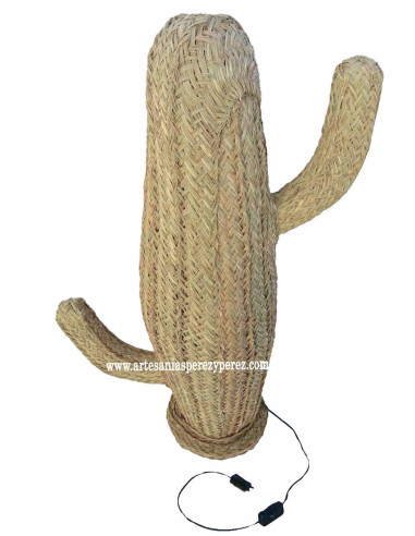 Lampe large de cactus de sparte naturel