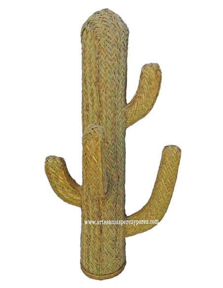 Cactus de esparto natural elaborado con 5 brazos, ideal para regalo