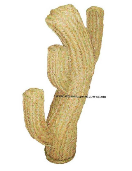 Cacto artesanal em esparto natural, modelo de 3 braços
