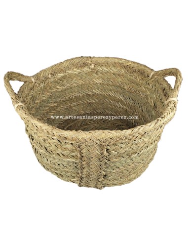 Panier rond avec 2 anses en sparte naturel