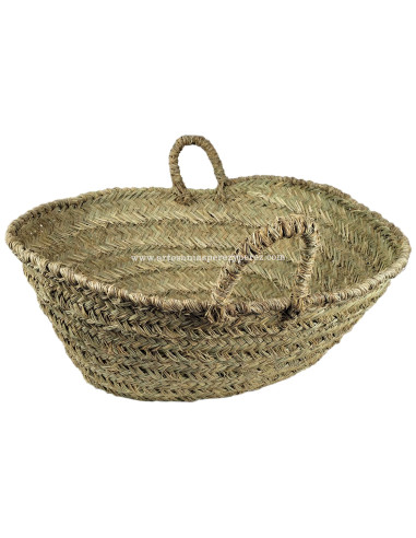 Oval basket 2 handles in natural esparto