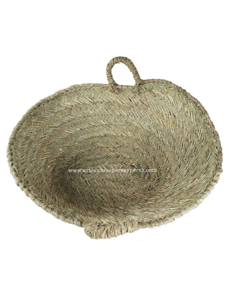 Cesto ovalado de esparto natural com duas alças