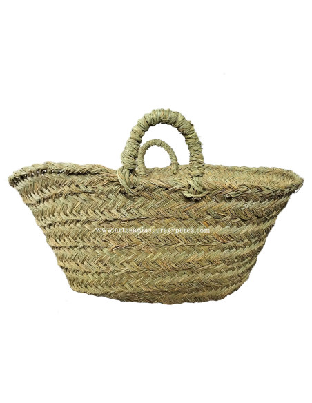 Cesto ovalado de esparto natural com duas alças