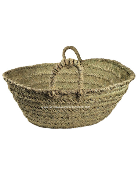 Oval basket 2 handles in natural esparto