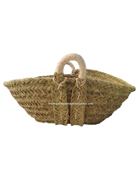 Oval basket 2 handles in natural esparto