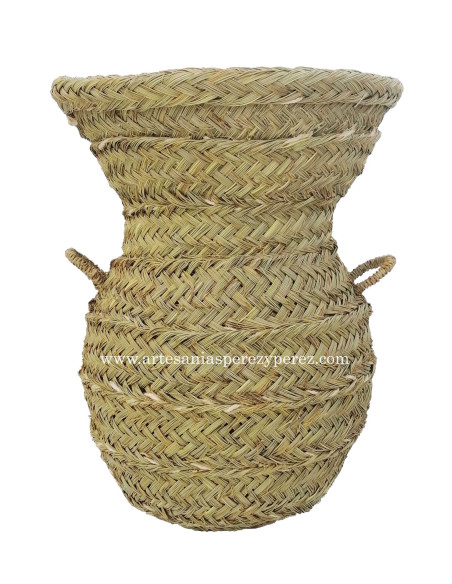 Cesta ânfora em esparto natural