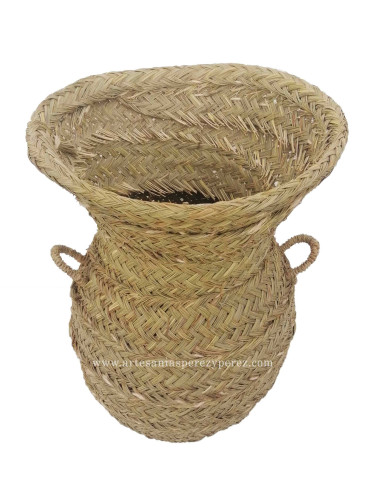 Panier amphora en sparte naturel