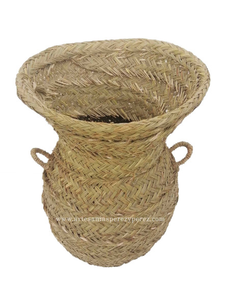 Panier amphora en sparte naturel