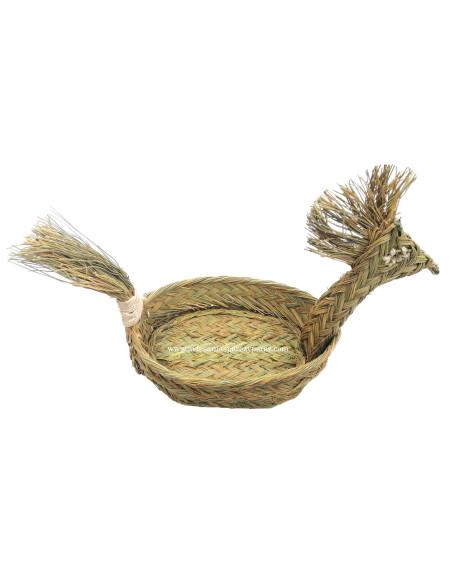 Cesta gallina de esparto natural