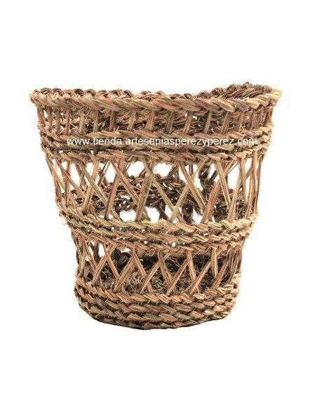 Perforated esparto basket, multipurpose or lamp