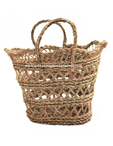 Open bag two handles of natural esparto