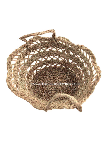 Open bag two handles of natural esparto