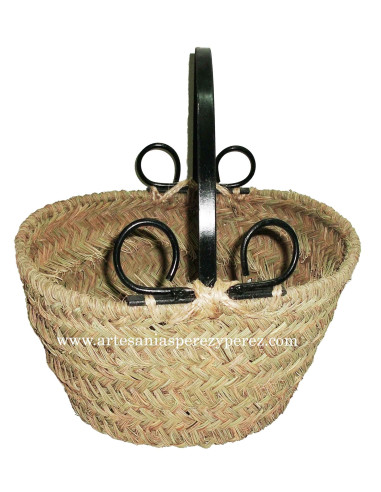 Basket with forged handle n.º2 in natural esparto