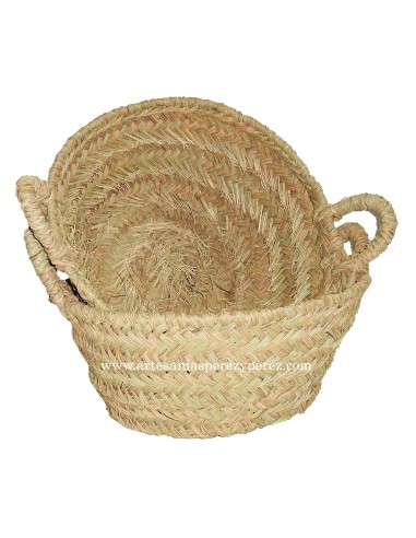 Cesto de esparto natural n.º2 com alças de esparto