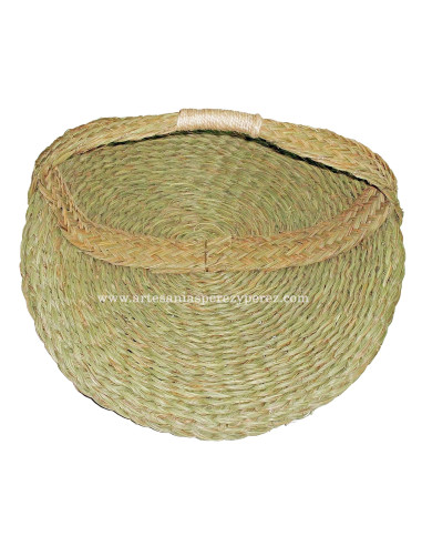 Panier à bûches en forme de canoë en sparte naturel épais renforcé