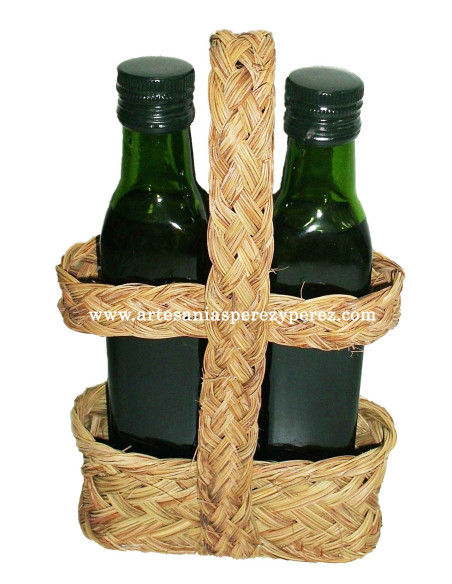 Suporte em esparto natural para galheteiro e óleo