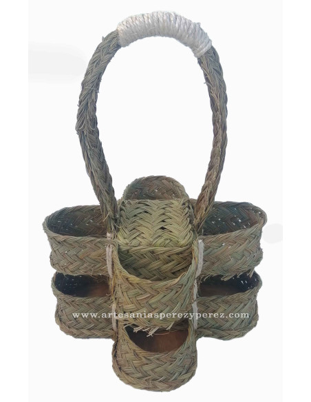 Suporte para 4 garrafas em esparto natural