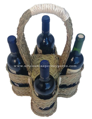 Suporte para 4 garrafas em esparto natural