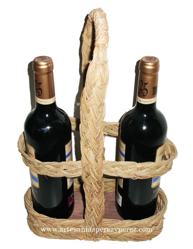 Suporte para 2 garrafas em esparto natural