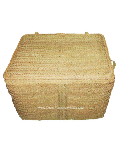 Boîte de rangement en sparte naturel avec couvercle