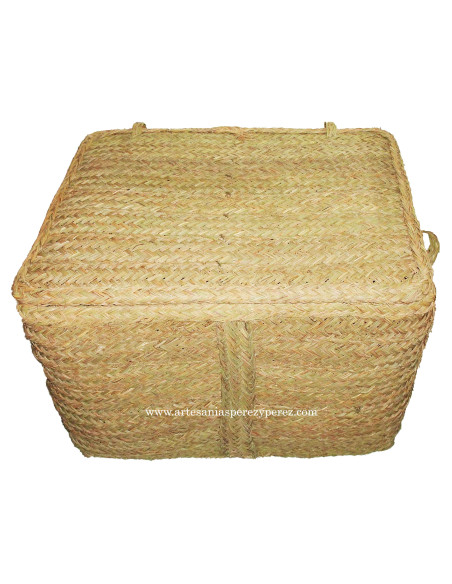 Boîte de rangement en sparte naturel avec couvercle