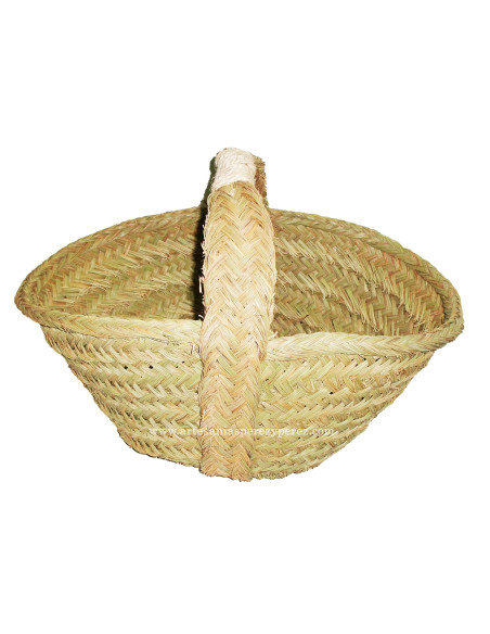 Cesto para lenha de esparto com alça de esparto