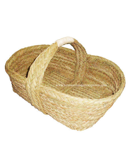 Natural esparto basket with handle
