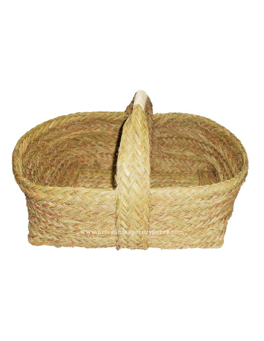 Natural esparto basket with handle 2