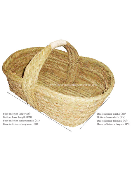 Natural esparto basket with handle