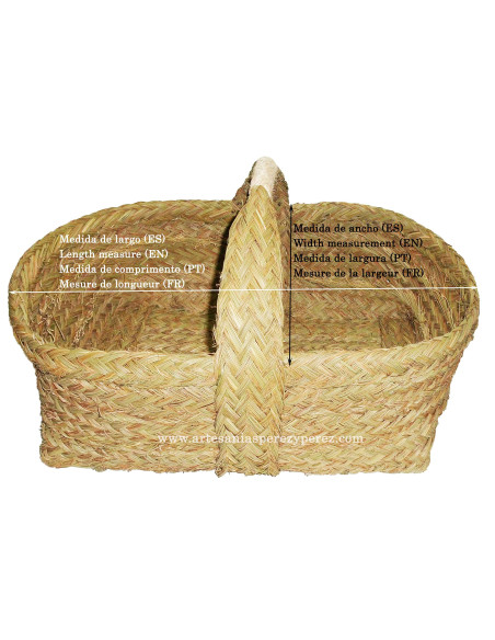 Cesta de esparto natural com alça