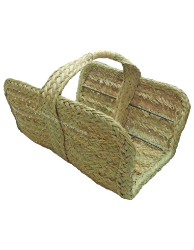 Porta-lenha em esparto naturais (modelo sem borda inferior)