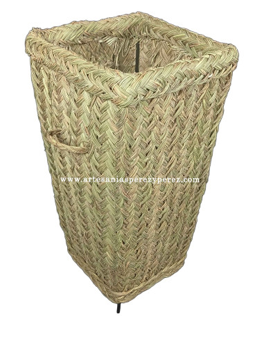Esparto umbrella stand with iron frame