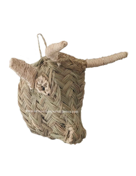 Cabeça de touro em esparto para decoração