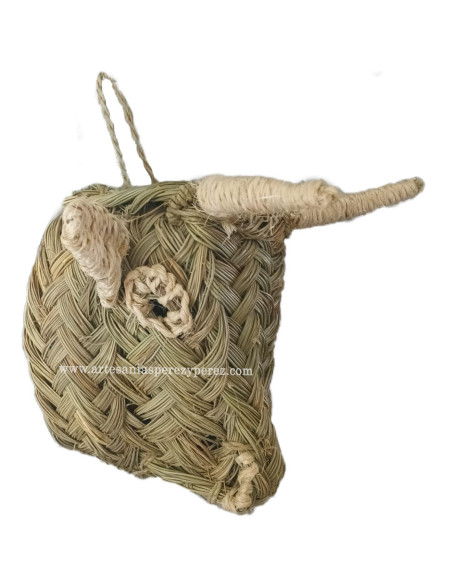 Tête de taureau en sparte pour décoration