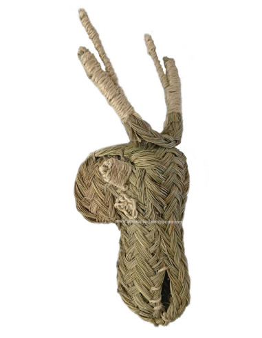 Deer head in esparto for decoration