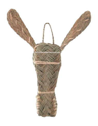 Cabeza de burro en esparto para decoración