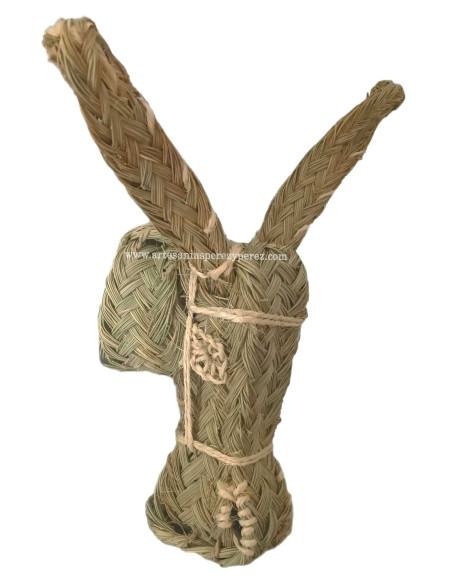 Cabeza de burro en esparto para decoración