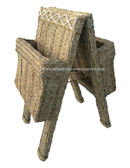 Large porte-revues double en sparte naturel
