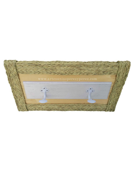 Vintage coat rack with esparto frame