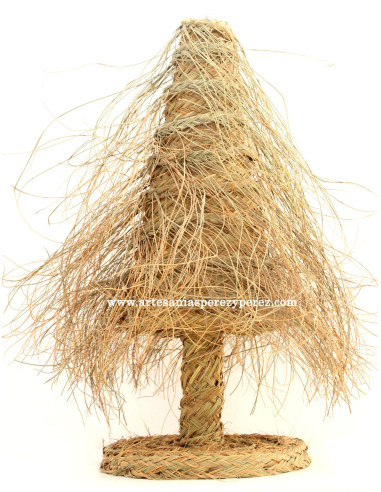 Árvore de esparto com franjas para decoração natalina