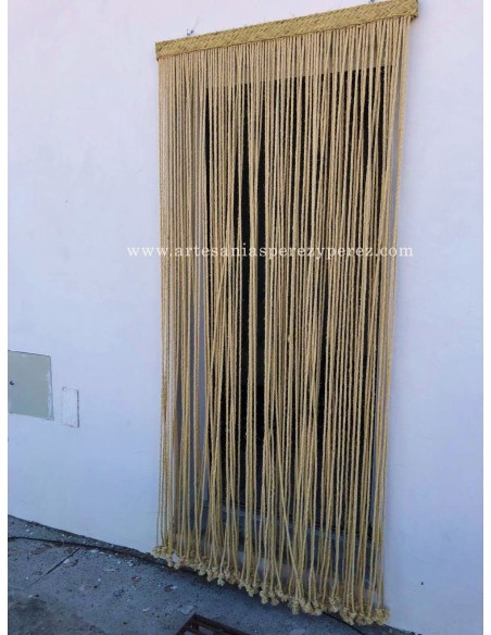 Rideaux en corde de sisal naturel et latte de bois en sparte naturel