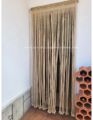 Natural sisal rope curtain and natural esparto ribbon