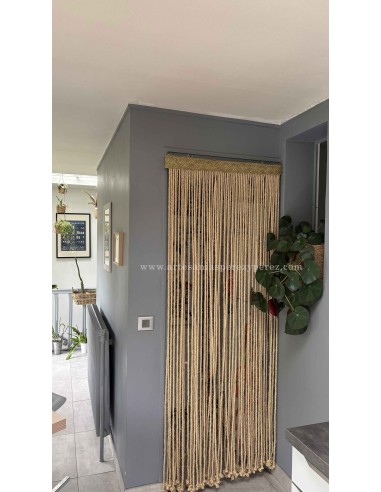 Rideaux en corde de sisal naturel et latte de bois en sparte naturel 2
