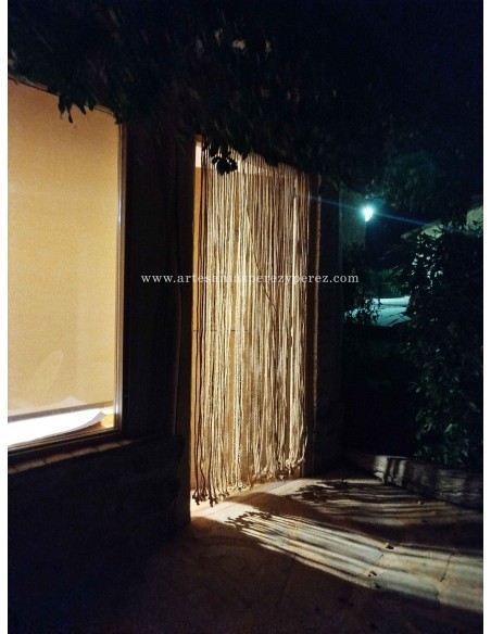 Natural sisal rope curtain and natural esparto ribbon